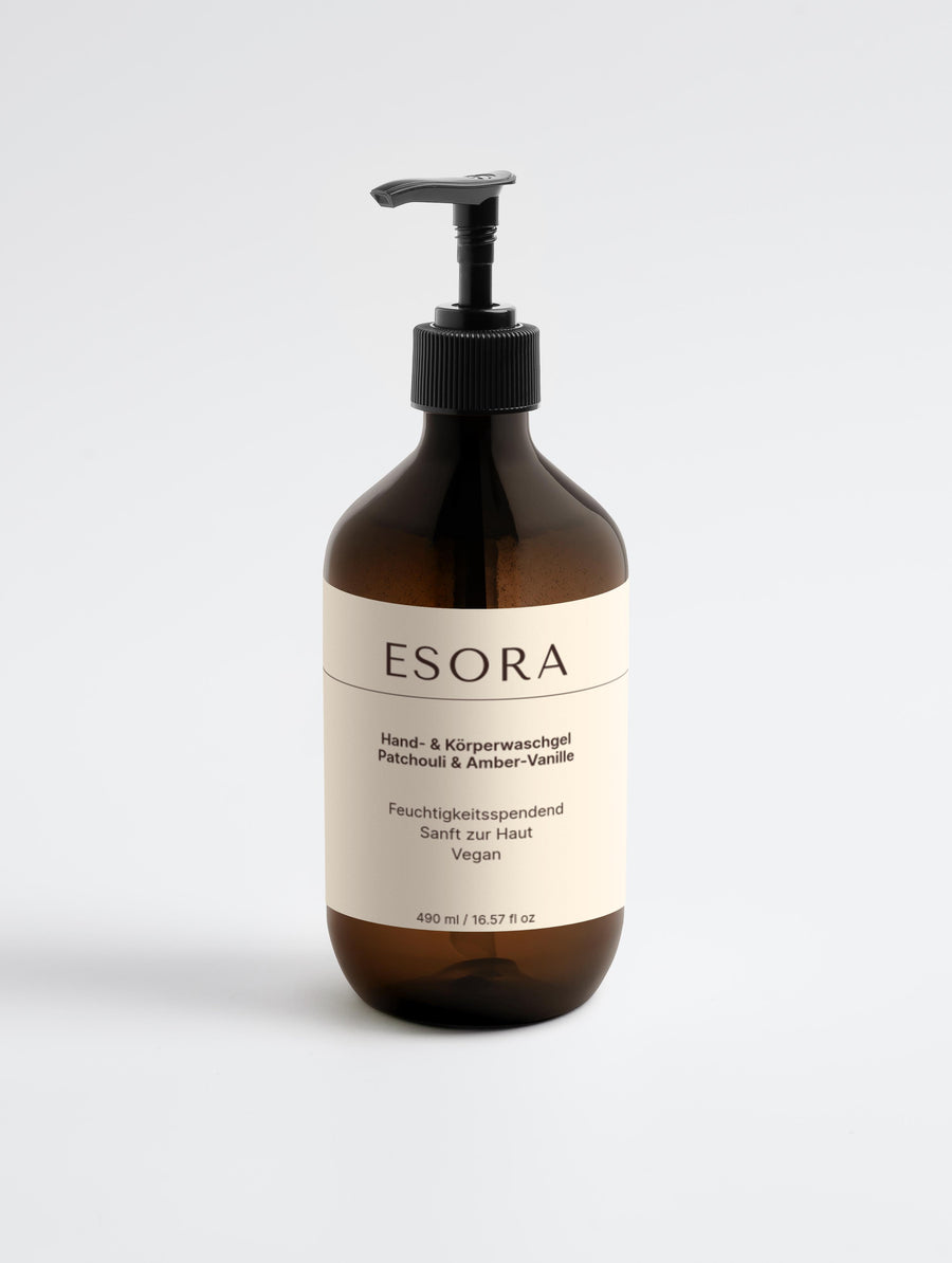 ESORA – Hand- & Körperduschgel | Patchouli & Amber-Vanille